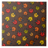 Carreau Bugs colorés sur brun (Devant)