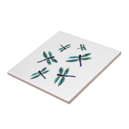 Carreau Bugs dansants Turquoise Dragonfly (Côté)
