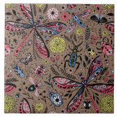 Carreau Bugs de Doodle sur mocha brown (Devant)