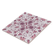 Carreau Buissons, magenta foncé et rose sur blanc (Côté)