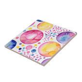 Carreau Bulles d'aquarelle rose et violet (Côté)