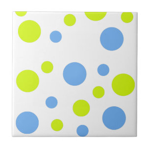 Carreau Bulles Jaunes Bleues Funky Heureuses