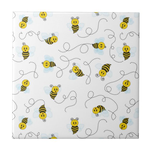 Carreau Bumblebee Flying Yellow Black Bumble Bee (Devant)