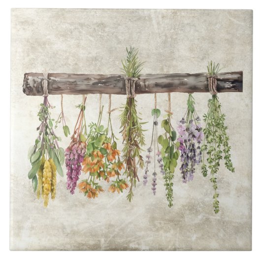 Carreau Bunches of Dried Rustic Wildflowers  (Devant)