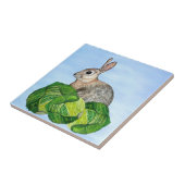 Carreau Bunny Cabbage Blue Ceramic Tile (Côté)