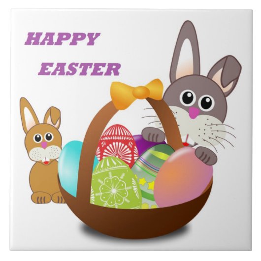 CARREAU BUNNY "HAPPY EASTER" (Devant)