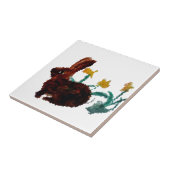 Carreau Bunny Rabbit Daffodique Art Printemps (Côté)
