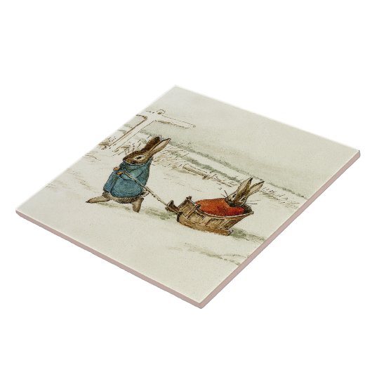 Carreau "Bunny Sleigh Ride" par Beatrix Potter (Côté)