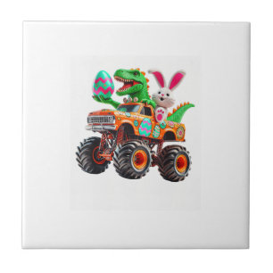 Carreau Bunny T-rex Pâques Monster Truck Dino Drôle Garçon