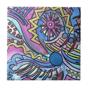 Carreau Buon Giorno-Main peint art géométrique Abstrait