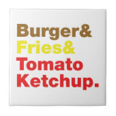 Carreau Burger & Fries & Tomato Ketchup. (Devant)