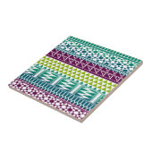 Carreau Burgundy Aqua Géométrique Aztec Tribal Imprimer Mo (Côté)