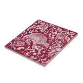 Carreau Burgundy Raccoon Forêt forestière Animaux Floraux (Côté)