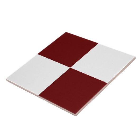 Carreau Burgundy Rouge Blanc À damiers Carrelage en cérami (Côté)