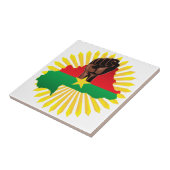 Carreau Burkina Faso Carte, drapeau et première révolution (Côté)