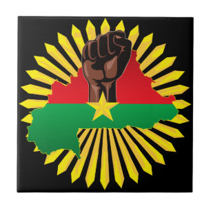 Carreau Burkina Faso Carte, drapeau et première révolution