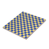 Carreau Butter yellow and blue checkered board pattern (Côté)
