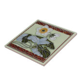 Carreau c1905 Reproduction florale allemande Art nouveau  (Côté)