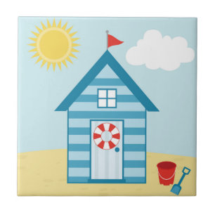 Carreau Cabane de plage bleue