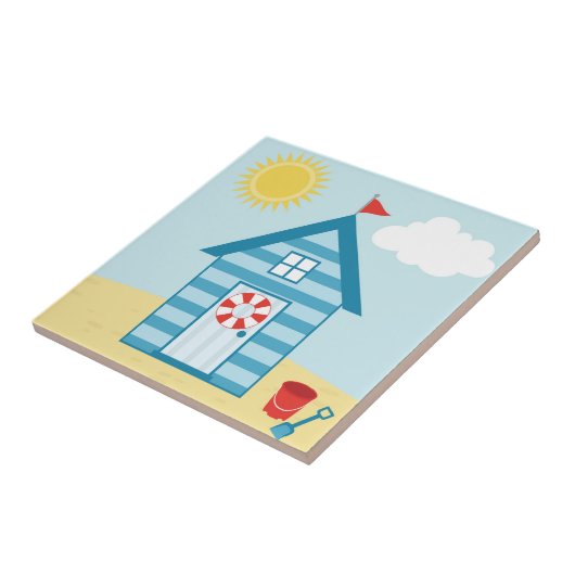 Carreau Cabane de plage bleue (Côté)