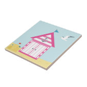 Carreau Cabane de plage rose (Côté)