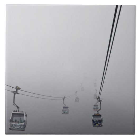 Carreau Câble Ngong Ping dans le brouillard épais (Devant)
