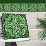 Carreau Cabot à quatre feuilles - Marbre vert et perle<br><div class="desc">Cabot à quatre feuilles - Marbre vert et perle</div>