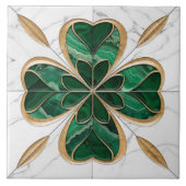 Carreau Cabot à quatre feuilles - Vert et Marbre blanc et  (Devant)