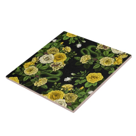 Carreau Caché en rose, jaune et vert (Côté)