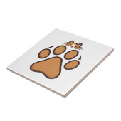 Carreau Cachet de chat mignon en Empreinte de patte - Illu (Côté)