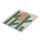 Carreau Cactus Art Earthy Motif du milieu du siècle modern (Côté)