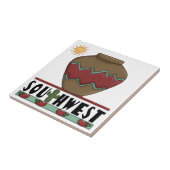 Carreau Cactus de désert, Chilis rouge, poterie - (Côté)