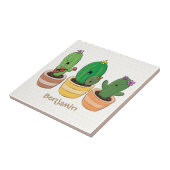 Carreau Cactus trio chantante mignonne dessin animé (Côté)