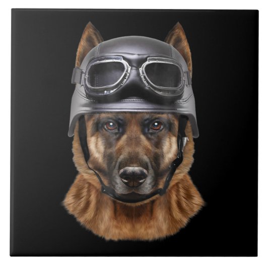 Carreau Cadeau De Casque De Chien De Berger Allemand Pour (Devant)