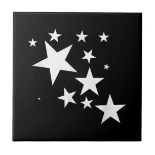 Carreau Cadeau de costume à motif d'étoiles blanches