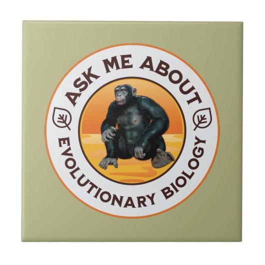 Carreau Cadeau d'humour sur l'évolution pour professeur de (Devant)
