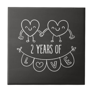 Carreau Cadeau Du 2E Anniversaire Pour Son Coeur De Balle