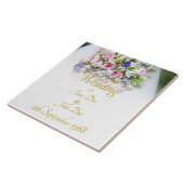 Carreau Cadeau mariage - Mariée avec bouquet mariage color (Côté)