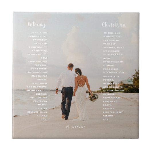 Carreau Cadeau moderne Mariage Vow Art (Devant)