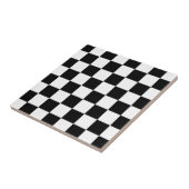Carreau Cadeaux Checkered noirs et blancs de motif (Côté)