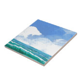 Carreau Cadeaux d'art de surf de vagues de plage d'océan (Côté)