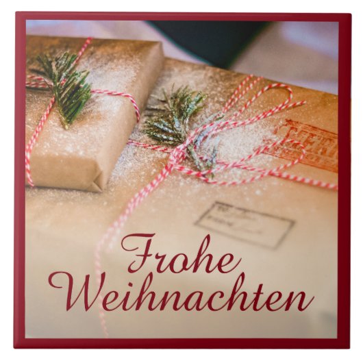 Carreau Cadeaux de fête comme motif de Noël (Devant)