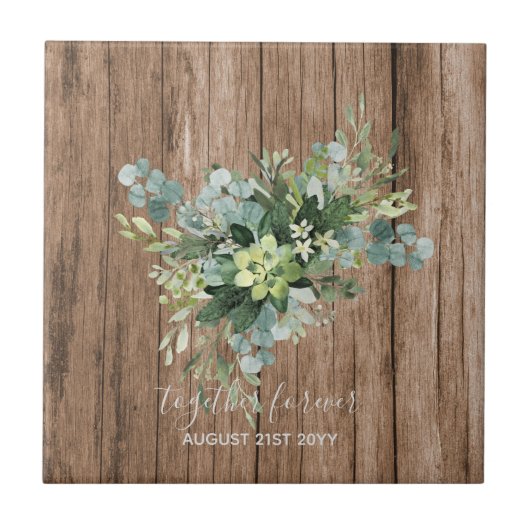 Carreau Cadeaux de fête de mariée sur mesure cadeau de ver (Devant)