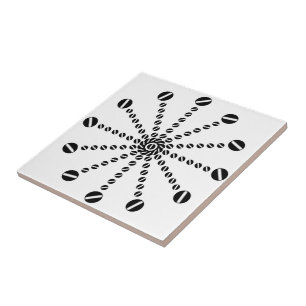 Carreau Cadran de horloge en douze parties noir et blanc e