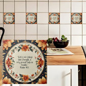 Carreau Cadre de fleurs d'automne Versets bibliques