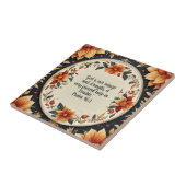 Carreau Cadre de fleurs d'automne Versets bibliques (Côté)