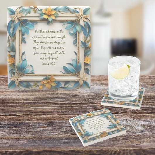 Carreau Cadre Fleur de Topaze Bleue