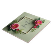 Carreau Cadre floral avec fleurs roses (Côté)