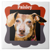 Carreau Cadre photo motif customisé Dachshund (Devant)