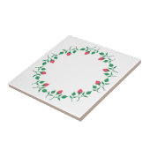 Carreau Cadre rond fleuri avec fleurs roses (Côté)